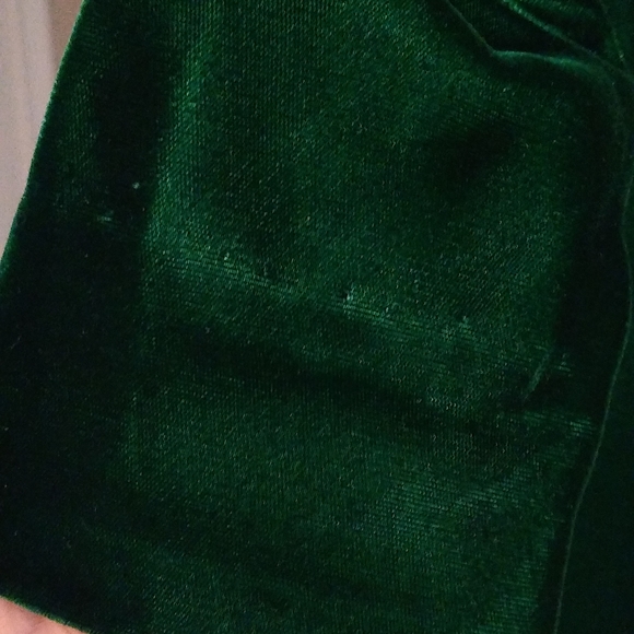 Emerald green long velvet dress, gown. Vintage, handmade - Picture 11 of 15